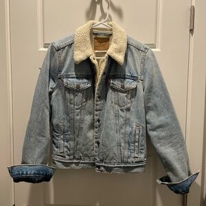 Levi's Blue and Cream Sherpa Lined Jean Jacket